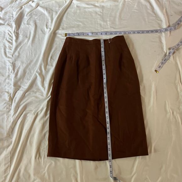 Vtg Brown Skirt Sz 6 Cottagecore Librarian Retro - Picture 6 of 6